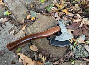 Hache en acier Damas en gros, hache de brousse personnalisée de 16 pouces avec étui, équipement d'extérieur professionnel forgé - OEM/ODM disponible - Product Image 2