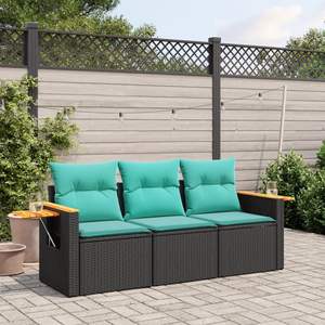 Ensemble de canapés de patio noirs pour la décoration de jardin - Product Image 1