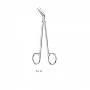 Ciseaux chirurgicaux dentaires Loc-kin à pointe courbée, haute durabilité, impression laser, en acier inoxydable sur mesure, fabriqués par Dentavex - Product Image 1