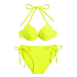 Nuevo Conjunto de Bikini de Dos Piezas de Moda de Verano, Traje de Baño para Mujer, Bikini de Tiras Sexy de Color Sólido y Ropa de Playa - Product Image 1
