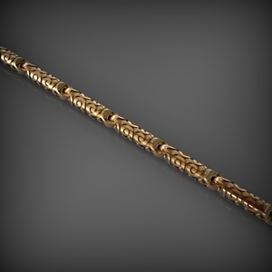 สร้อยคอทรงกระบอกชุบทอง 14k/18k พร้อมลวดลายบาร็อค/ลายชนเผ่าแบบประณีตและลวดลายแกะสลักที่ชิ้นงาน - Product Image 1