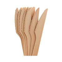Couteaux en bois écologiques 165 mm, couverts biodégradables en bois de bouleau pour hôtels et restaurants, qualité alimentaire