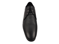 Chaussures habillées Dlords pour hommes en cuir véritable noir, style Derby à lacets, avec logo gravé/embossé, antidérapantes, couleur unie, pour le bureau et la carrière