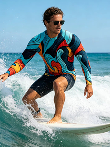<b>Surfing</b> Rash Guard Swimwear Men Long Sleeve UV Protection Diving Wear Summer Water Sports Swimming Pro <b>Surfing</b> Essentials - Product Image 6