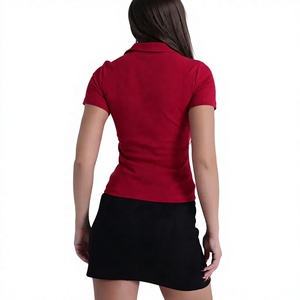 Maglione a Collo Alto da <span class=keywords><strong>Donna</strong></span> Taglie Forti, Tinta Unita, 100% <span class=keywords><strong>Cotone</strong></span>, Antipiega, Asciugatura Rapida, Traspirante, Anti-UV, con Logo, Casual, Corto, Estivo - Product Image 3