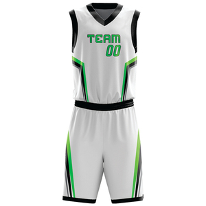Ensemble de maillots de basket-ball personnalisés en polyester 100% avec design par sublimation, séchage rapide - Product Image 2