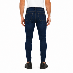 Custom <b>Men</b> <b>Stretch</b> Slim Fit Denim Jeans Fitted Skinny Denim Jeans Pants Five Pocket Casual Denim Jeans Trousers Solid Colour - Product Image 2