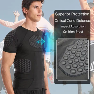 Maillot de compression rembourré pour l'entraînement au football, manches courtes, respirant - Product Image 6