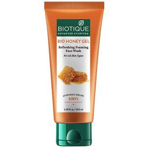 Nettoyant moussant rafraîchissant pour le visage au gel de miel bio, formule douce, adapté à tous les types de peau, soin ayurvédique naturel - Product Image 2