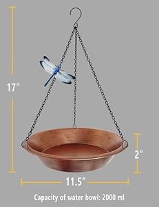 SALEEM INTERNATIONAL Mangeoire à oiseaux en cuivre suspendue avec chaîne, résistante à l'eau, 5-5,9 pouces, décoration de jardin - Product Image 5