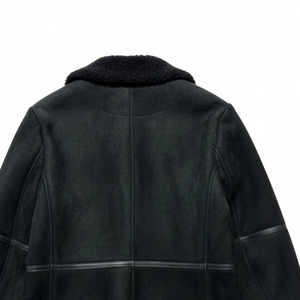 Veste d'hiver de luxe en cuir et peau de mouton véritable pour homme, col montant, chaude et élégante, coupe ajustée - Product Image 3