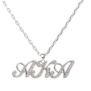 Silver Script Letter Pendant <b>Necklace</b> with Crystal Detail Fine Chain Elegant <b>Statement</b> Women Fashion Jewelry Everyday Party - Product Image 4