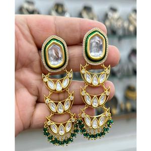 ต่างหูโมอิสซาไนต์ทรงโพลกี้ชุบทองคุณภาพพรีเมียม ดีไซน์ทันสมัยสำหรับผู้หญิงและเด็กผู้หญิง เหมาะสำหรับใส่ในงานกลางคืน งานปาร์ตี้ และแฟชั่น - Product Image 1