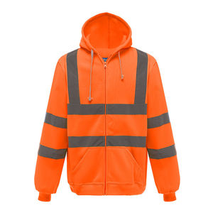 Sudadera con Capucha de Alta Visibilidad, Reflectante, de Seguridad, Resistente, con Cierre, Ropa de Trabajo Industrial - Product Image 1