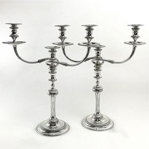 Elegant 3-Arm <b>Silver</b> Candelabra Metal Candle Holder Antique Decorative Taper <b>Candlestick</b> Stand for Wedding Table Centerpiece - Product Image 2