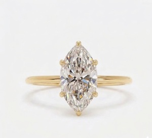 Ready to Ship VBSR-77 IGI Certified Wholesale Price 10K White Gold Solitaire Diamond <b>Ring</b> 3CT Marquise Lab Grown Diamond <b>Ring</b> - Product Image 3