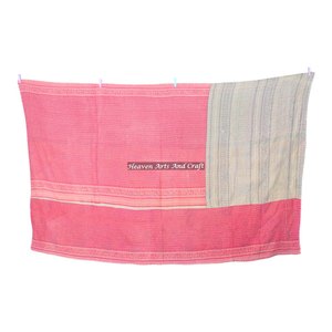 Latest Design Vibrant Color <b>Indian</b> Kantha Quilt <b>Indian</b> Reversible Hand Stitched Heavy <b>Throw</b> Old Sari Blanket Patch Work Heavy - Product Image 3