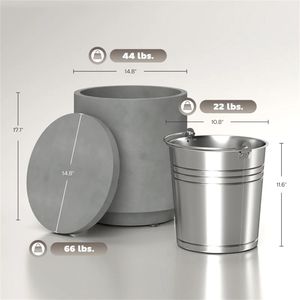 Tavolino da Esterno Grigio con Vano Porta Ghiaccio e Spazio per Barra Refrigerante, Arredo Unico e Pratico - Product Image 6