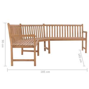 Banc d'angle de patio en bois de teck massif 72.8 "x 72.8" x 35.4 "-Mobilier d'extérieur durable - Product Image 6
