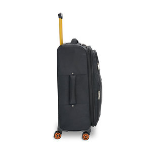 Black Polyester Luggage with 4 Wheels Combination Lock Lightweight Travel <b>Suitcase</b> Unisex Simple Style Zipper Closure - Product Image 2