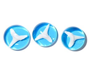 Cabujón de plástico con diente de tiburón auténtico, moderno, redondo, de 19x19 mm, con base plana azul transparente, para manualidades y fabricación de joyas - Product Image 4