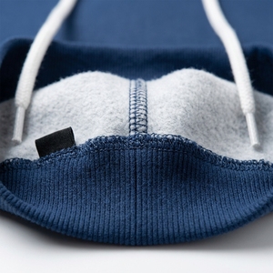 Sudadera con Capucha para Hombre, Casual, con Mangas a Rayas, Forro Polar Cálido, con Logotipo Personalizado, Gruesa, para Deportes al Aire Libre en Invierno - Product Image 5