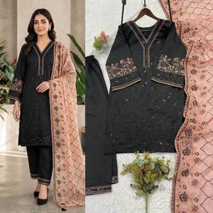 ESTA TEMPORADA DE BODAS, POR FAVOR, LLEVE NUESTRO HERMOSO TOP BORDADO CON LENTEJUELAS, PANTALONES PLAZZO CON DUPATTA EN 3 HERMOSOS COLORES - Product Image 4