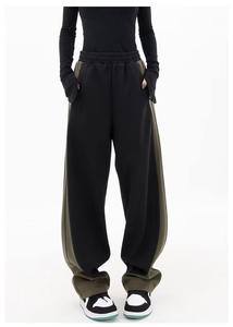 Pantalon de jogging cargo Y2K en molleton de coton pour homme, taille basse, coupe évasée, imprimé en relief, style hip-hop, hiver - Product Image 2
