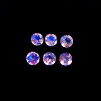 Pierre de Lune Arc-en-ciel Naturelle Facettée Calibrée 6x6mm pour la Fabrication de Bijoux, Qualité AAA++ Certifiée par un Certificat Tierce Partie