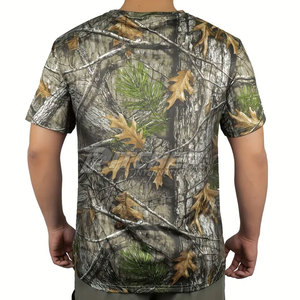 เสื้อยืดลายพรางระบายอากาศสำหรับล่าสัตว์ฤดูร้อน เสื้อยืดลายพรางป่าไม้ แขนสั้น แห้งเร็ว สำหรับผู้ชาย - Product Image 2