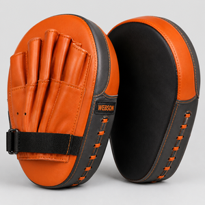 Webson Boxing <b>Focus</b> Mitts Leather Training Punching <b>Pad</b> Adjustable Wrist Strap Martial Arts Equipment Red Black White custom - Product Image 6