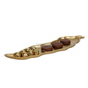 Bandeja dorada decorativa para fiestas de cóctel, accesorio decorativo para mesa y hogar, para frutas, velas y otros artículos de vajilla - Product Image 2