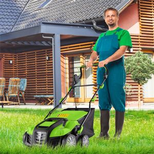 Dethatcher Elettrico per Prato 1300W, Larghezza di Taglio 16 Pollici, Ruote Resistenti all'Usura, Ampio Sacco Rimovibile per Erba, 230V - Product Image 2