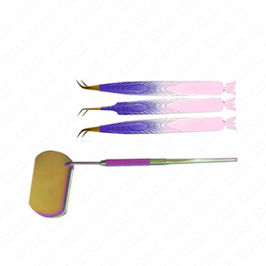 2026 ODM Private Label 4 Piece Stainless Steel Eyelash Tweezers Set with Mirror High Quality Beauty <b>Tool</b> for Extensions - Product Image 6