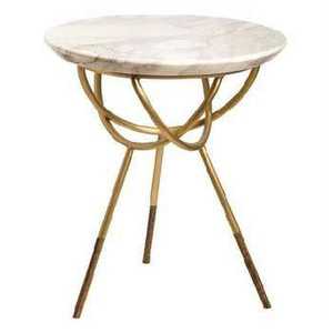 Modern 2 Tier Marble <b>Side</b> <b>Table</b> <b>Gold</b> Metal Cage End <b>Table</b> <b>Round</b> Faux Marble Coffee <b>Table</b> Luxury Double Layer Shelf Accent <b>Table</b> - Product Image 5