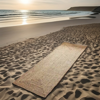 Tapis de pique-nique en coton AYUSH, pliable, tissé à la main, pour l'extérieur, écologique, antidérapant, adapté aux animaux domestiques, avec un dos en jute, rembourré et épais