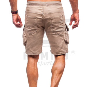 2027 <b>Men's</b> Beige Cargo <b>Shorts</b> Solid Color Elastic Waist Front Multiple Pockets HIGH STREET Style Cotton Fabric Breathable Quick - Product Image 6
