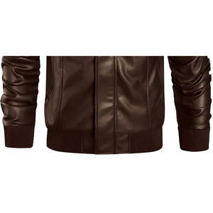 Veste en cuir décontractée pour homme, en cuir véritable, pour l'hiver, avec logo sur le devant, réversible et chauffante, imperméable, qualité supérieure 100% - Product Image 5