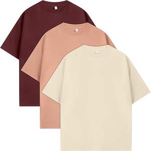 Ensemble de 3 t-shirts surdimensionnés pour hommes - Coton premium, col rond, t-shirts amples et respirants pour un usage quotidien décontracté - Product Image 2