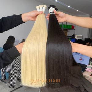 Black Bulk Human <b>Hair</b> Extensions Super Double Drawn Raw Unprocessed Full Cuticle Aligned Vietnamese <b>Hair</b> - Product Image 4