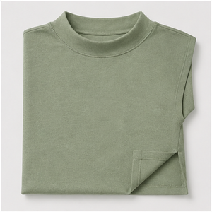 เสื้อยืดแขนสั้นคอเต่าสีเขียวเซจสำหรับผู้หญิง รุ่น WTS-0023 - Product Image 5