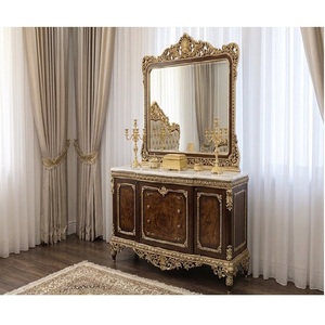 Majestic <b>Gold</b> Finish Wooden Bed with <b>Side</b> <b>Tables</b> Classic Bedroom Furniture Customized Palace Style Bedroom Set Australia - Product Image 3