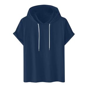 Sweat-shirts à capuche à manches courtes tendance, OEM ODM, sweat-shirt à capuche en coton personnalisé, production en gros, fabricant de vêtements pour hommes et femmes, personnalisation - Product Image 4