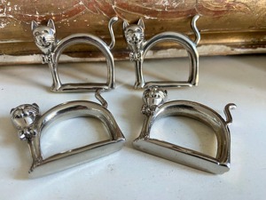 Cute <b>Cat</b> Shape Silver Finished Napkin <b>Ring</b> Ideal For Dining Table Decor And Stylish Table Setting Presentation From India - Product Image 6
