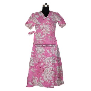 Bata de Maternidad Sencilla Estampada a Mano, Vestido de Algodón, Bata de Dama de Honor, Tela Suave - Product Image 3