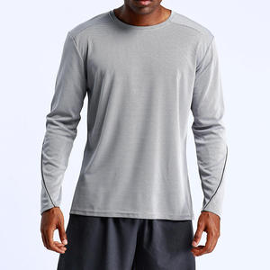 Camiseta de Manga Larga para Hombre, Cuello Redondo, Corte Regular, Color Sólido, Informal, de Algodón Tejido Transpirable - Product Image 4