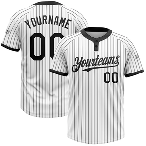 Camiseta de Softbol Personalizada con Rayas Finas y Dos Botones, con Impresión por Transferencia de Calor, 100% Poliéster, Uniforme de Equipo (Transpirable) - Product Image 5