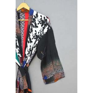 Robe de nuit Vintage en soie imprimé Floral, Kimono, vêtements de plage, Cover-Up, Kimono pour femmes, nouvelle collection - Product Image 3