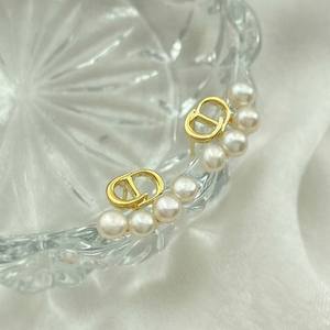 Niche Design European American Retro Stud <b>Earrings</b> Classic CD Letter <b>Pearl</b> Freshwater <b>Pearl</b> <b>Earrings</b> Zhuji Natural Freshwater - Product Image 3