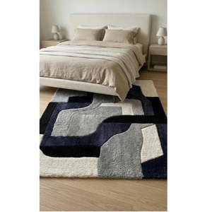 Alfombra de Lana Hecha a Mano con Pelo Estructurado, Diseño Moderno Antideslizante para Mayor Durabilidad y Retención de Forma, para Sala de Estar, Dormitorio y Hogar - Product Image 1
